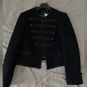 Mango Black Wool Military Jacket